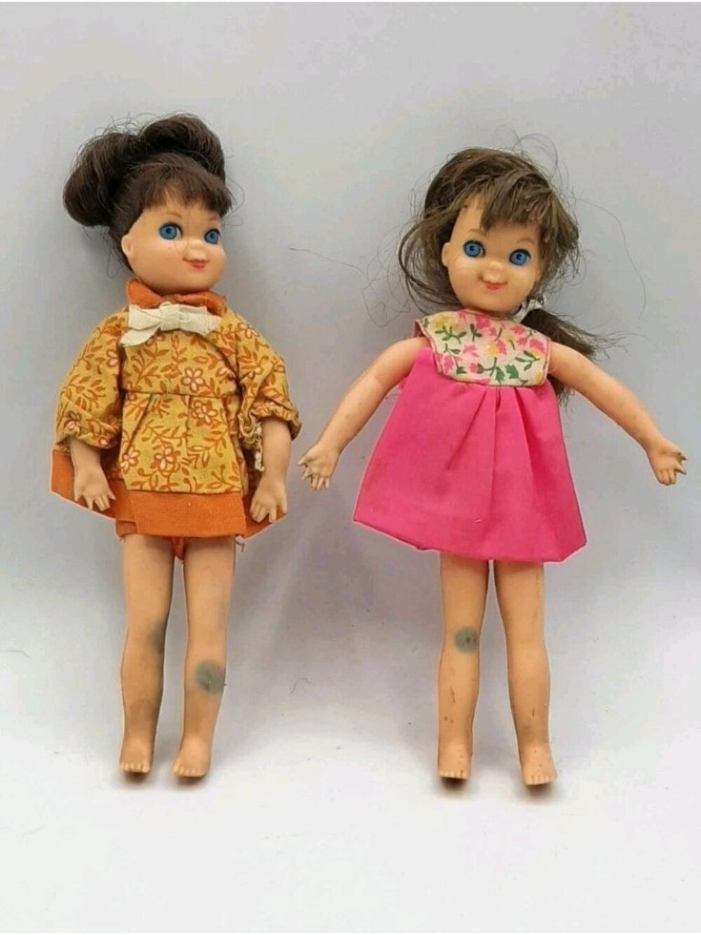 Vintage Tutti Dolls Mattel 1965 Barbie Siblings Pre Owned Clothes Japan 6 1/4 In
